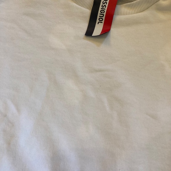 Rossignol Flag Sweatshirt Women's Size M White Pullover Sweater Crew Neck Ski - Picture 10 of 12